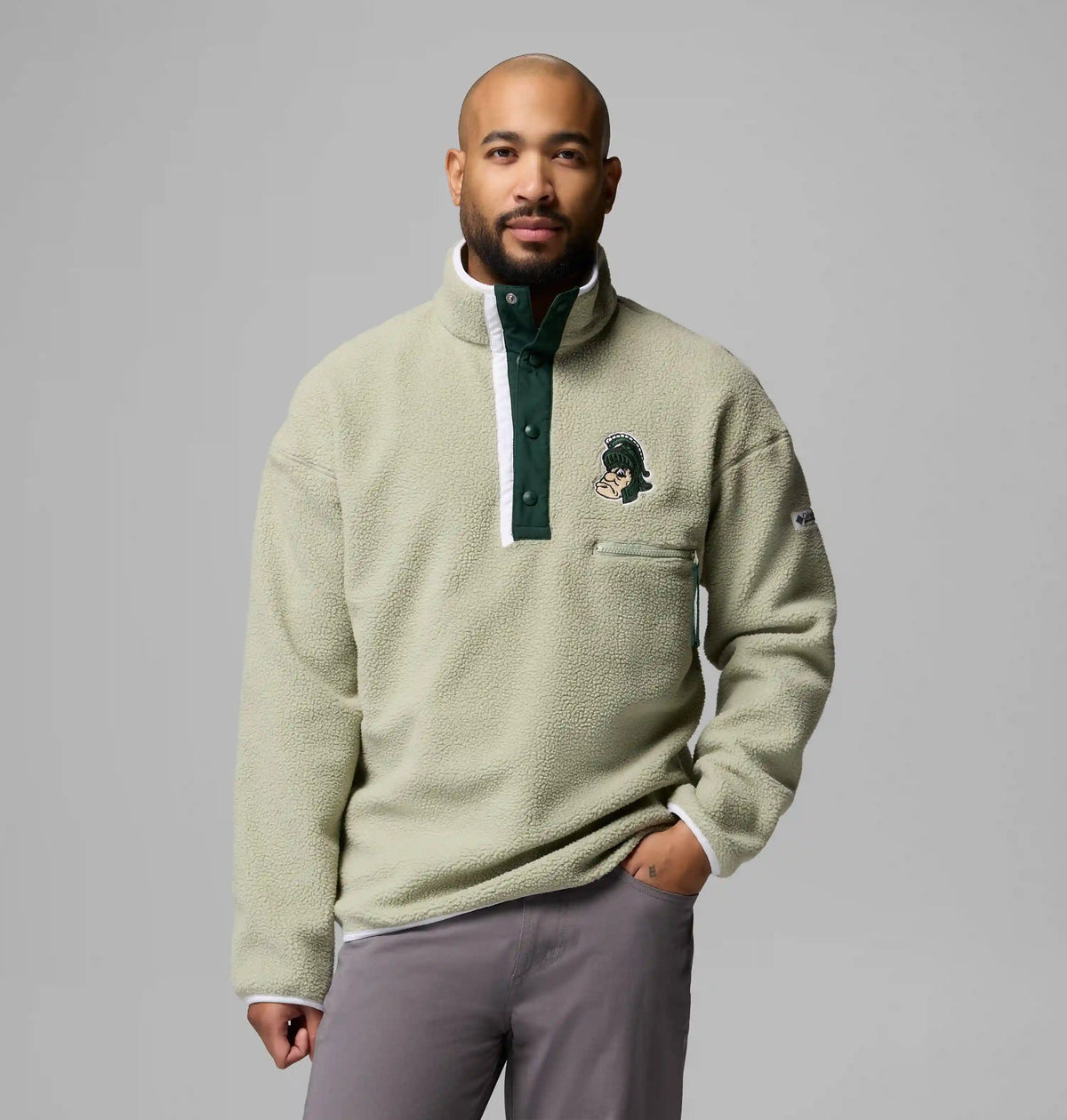 Men's Collegiate Helvetia Half Snap Fleece - Michigan State
