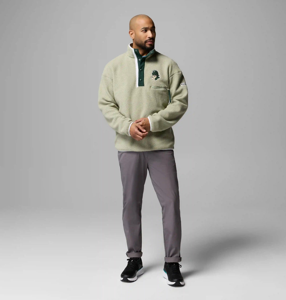 Men's Collegiate Helvetia Half Snap Fleece - Michigan State