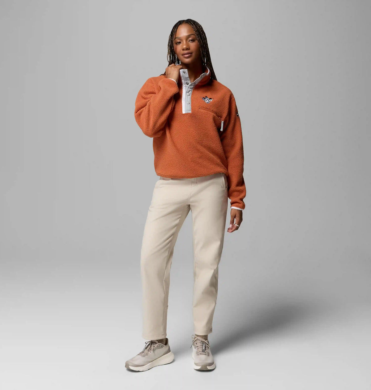 Women's Collegiate Helvetia Cropped Half Snap Fleece - Texas