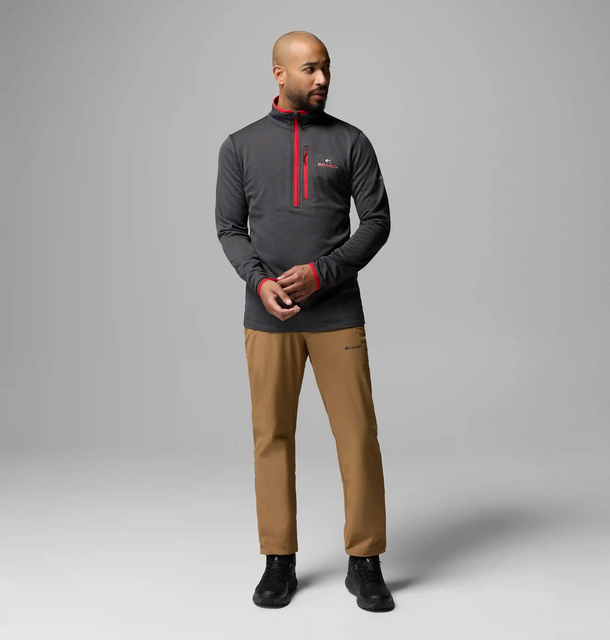 Men's Collegiate Essential Hike Grid Fleece Half Zip - Georgia
