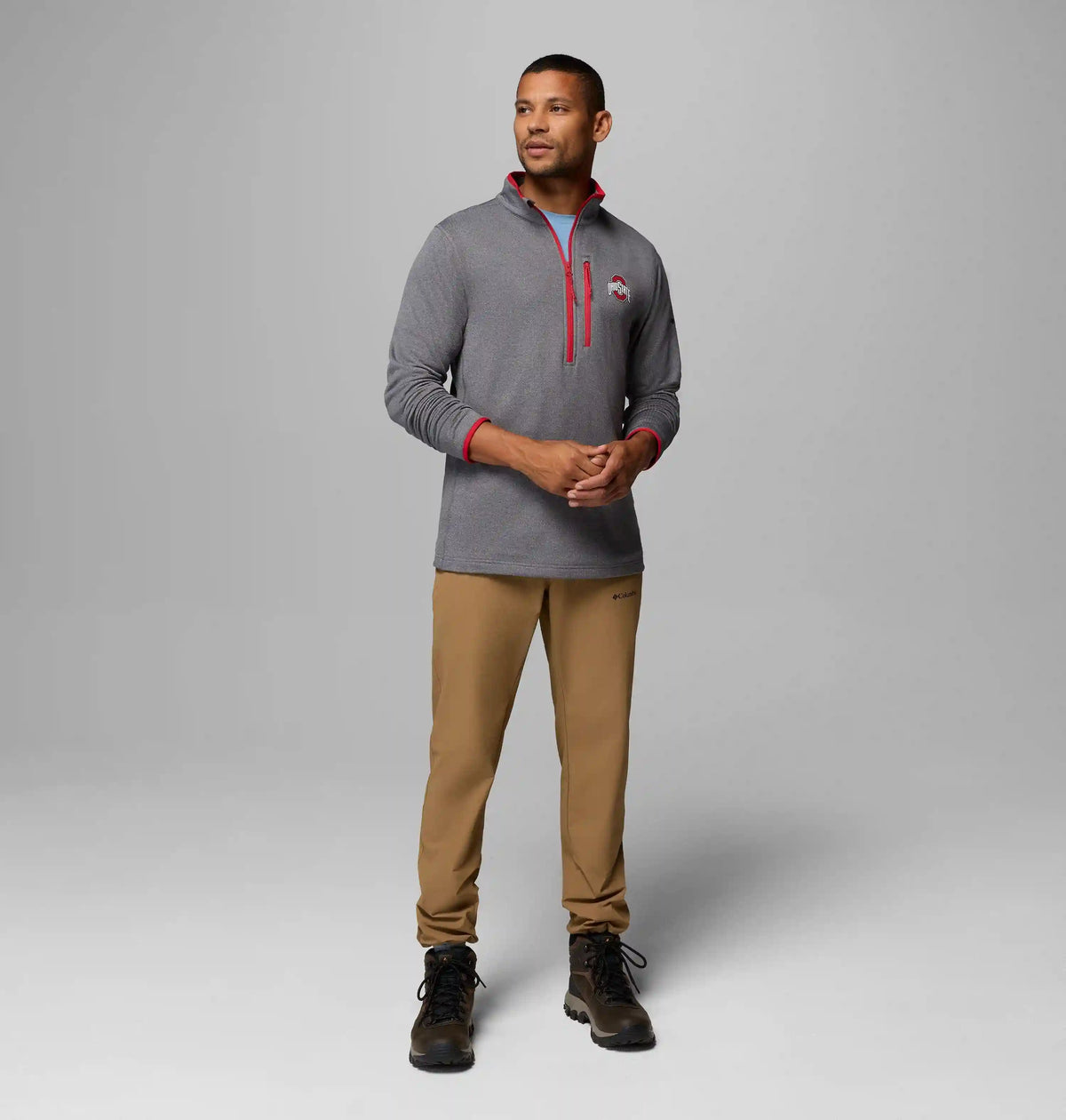 Men's Collegiate Essential Hike Grid Fleece Half Zip - Ohio State
