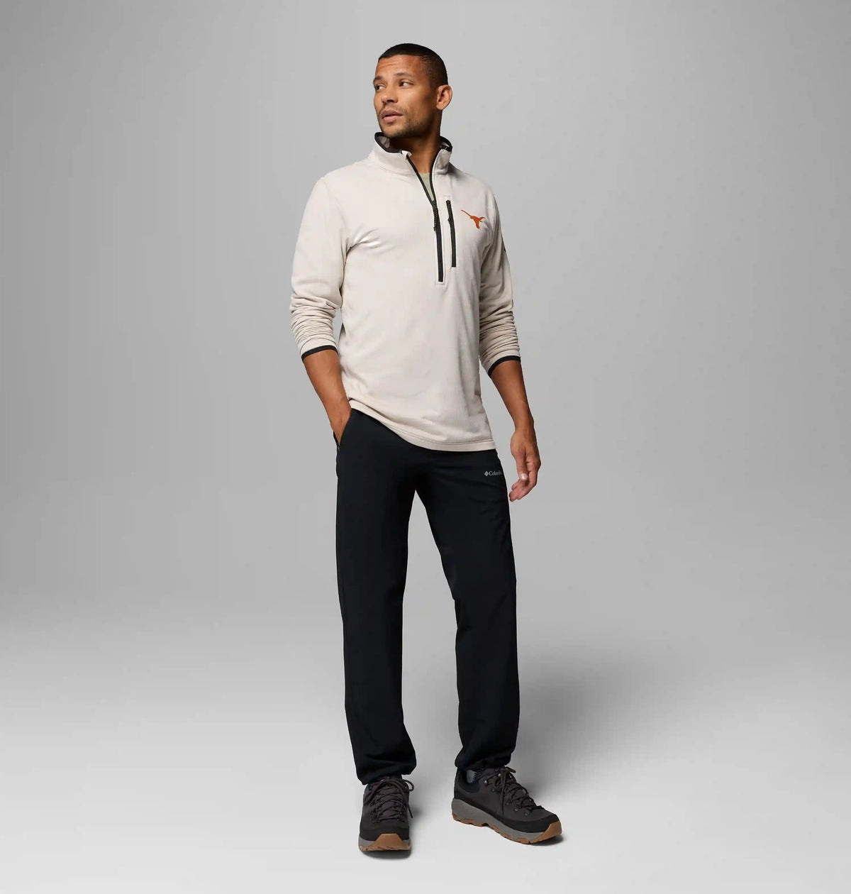 Men's Collegiate Essential Hike Grid Fleece Half Zip - Texas